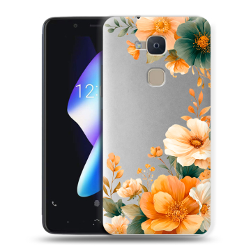 Силиконовый чехол на BQ Aquaris V с принтом Цветы принт Силиконовый чехол на BQ Aquaris V с принтом Цветы принт