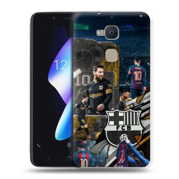 Силиконовый чехол на BQ Aquaris V с принтом Messi Barcelona