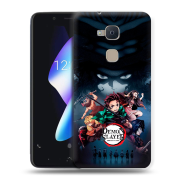 Силиконовый чехол на BQ Aquaris V с принтом Demon Slayer Клинок рассекающий демонов