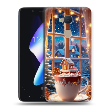 Силиконовый чехол на BQ Aquaris V с принтом Новый год Силиконовый чехол на BQ Aquaris V с принтом Новый год