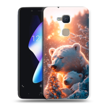 Силиконовый чехол на BQ Aquaris V с принтом Новый год Силиконовый чехол на BQ Aquaris V с принтом Новый год