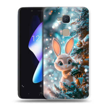 Силиконовый чехол на BQ Aquaris V с принтом Новый год Силиконовый чехол на BQ Aquaris V с принтом Новый год