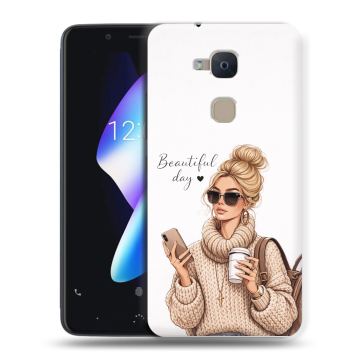 Силиконовый чехол на BQ Aquaris V с принтом женский Силиконовый чехол на BQ Aquaris V с принтом женский