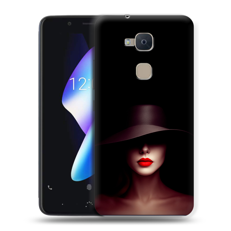 Силиконовый чехол на BQ Aquaris V с принтом Девушка в шляпе Силиконовый чехол на BQ Aquaris V с принтом Девушка в шляпе