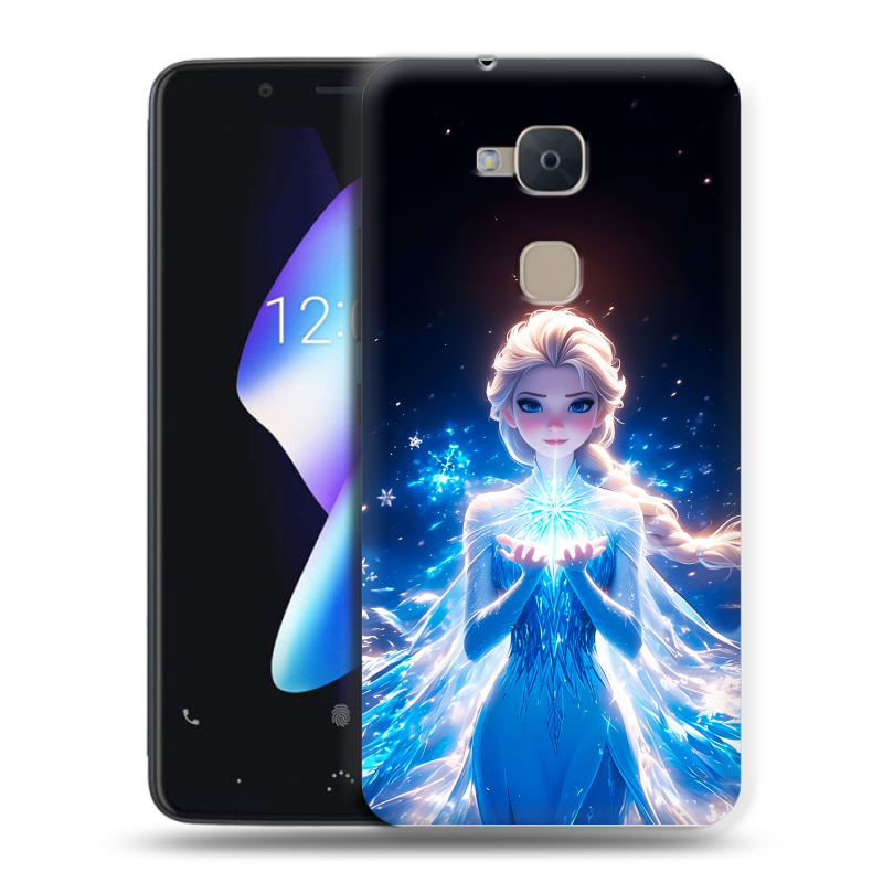 Силиконовый чехол на BQ Aquaris V с принтом Холодное сердце Frozen Силиконовый чехол на BQ Aquaris V с принтом Холодное сердце Frozen