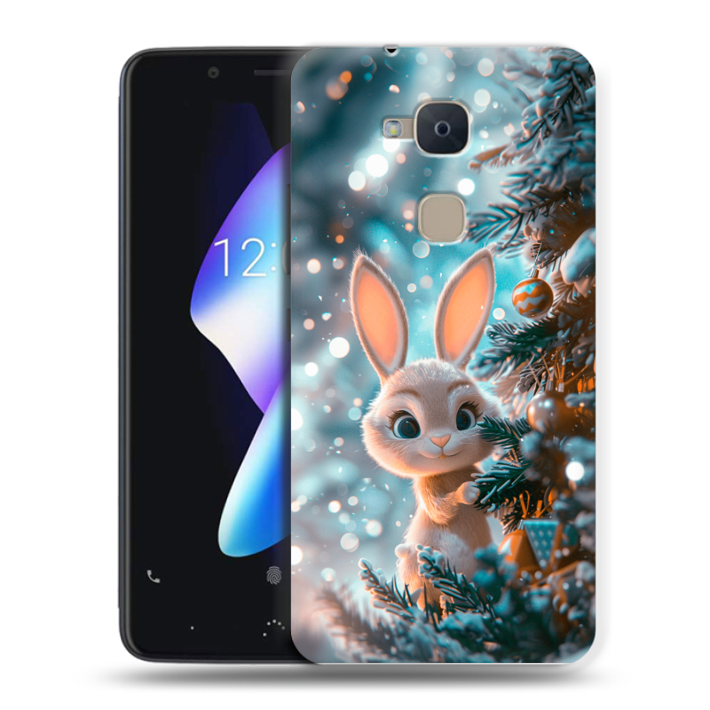 Силиконовый чехол на BQ Aquaris V с принтом Новый год Силиконовый чехол на BQ Aquaris V с принтом Новый год