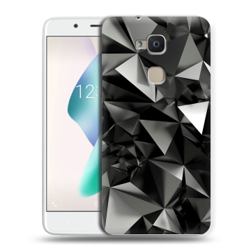Силиконовый чехол на BQ Aquaris V Plus с принтом Черные кристаллы Силиконовый чехол на BQ Aquaris V Plus с принтом Черные кристаллы
