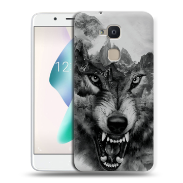 Силиконовый чехол на BQ Aquaris V Plus с принтом Волк
