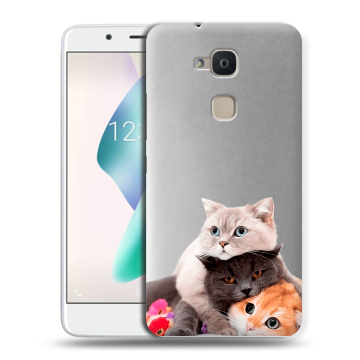 Силиконовый чехол на BQ Aquaris V Plus с принтом Кошки