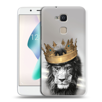 Силиконовый чехол на BQ Aquaris V Plus с принтом Лев с короной