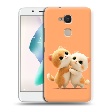 Силиконовый чехол на BQ Aquaris V Plus с принтом Милые котики Силиконовый чехол на BQ Aquaris V Plus с принтом Милые котики
