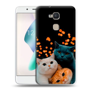 Силиконовый чехол на BQ Aquaris V Plus с принтом Кошки