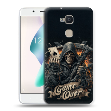 Силиконовый чехол на BQ Aquaris V Plus с принтом Скелет карты