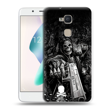 Силиконовый чехол на BQ Aquaris V Plus с принтом Скелет