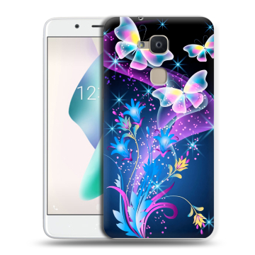 Силиконовый чехол на BQ Aquaris V Plus с принтом Бабочки