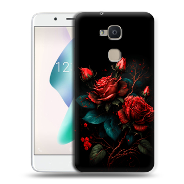 Силиконовый чехол на BQ Aquaris V Plus с принтом Розы красные