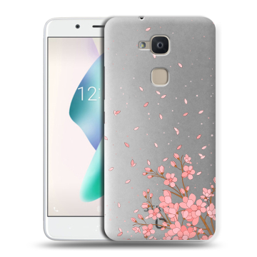Силиконовый чехол на BQ Aquaris V Plus с принтом Ветка сакуры