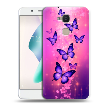 Силиконовый чехол на BQ Aquaris V Plus с принтом Бабочки