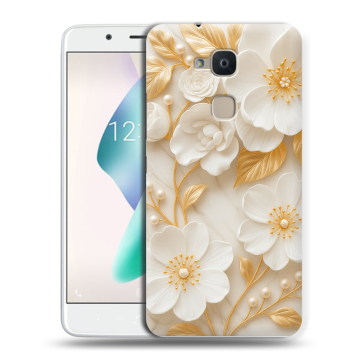 Силиконовый чехол на BQ Aquaris V Plus с принтом Цветы