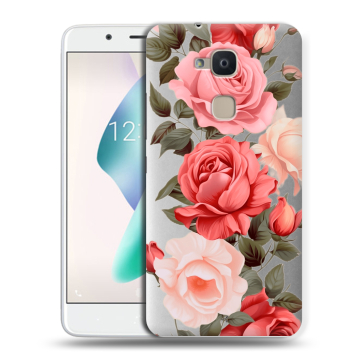 Силиконовый чехол на BQ Aquaris V Plus с принтом Розы