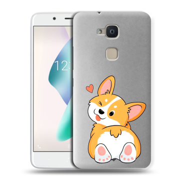 Силиконовый чехол на BQ Aquaris V Plus с принтом Корги