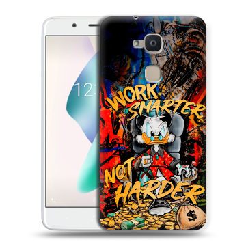 Силиконовый чехол на BQ Aquaris V Plus с принтом Дональд Дак Деньги