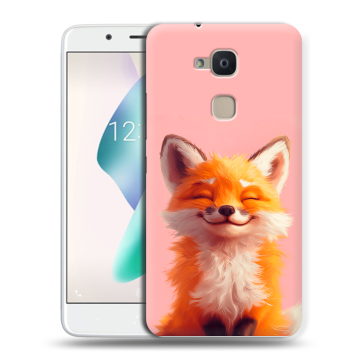 Силиконовый чехол на BQ Aquaris V Plus с принтом милая лиса