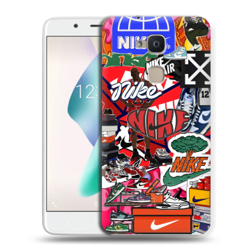 Силиконовый чехол на BQ Aquaris V Plus с принтом Найк Nike яркий