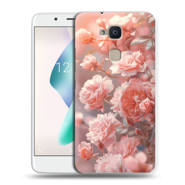Силиконовый чехол на BQ Aquaris V Plus с принтом Розовые розы