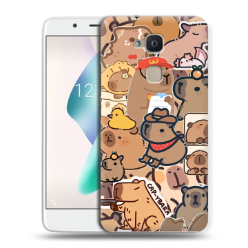 Силиконовый чехол на BQ Aquaris V Plus с принтом капибара
