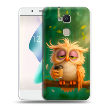 Силиконовый чехол на BQ Aquaris V Plus с принтом сова