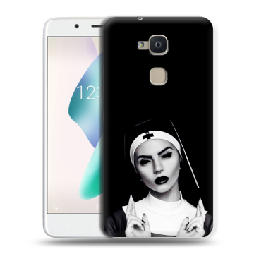 Силиконовый чехол на BQ Aquaris V Plus с принтом монашка