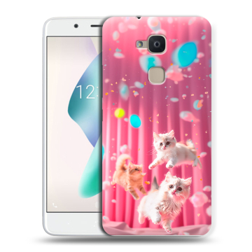 Силиконовый чехол на BQ Aquaris V Plus с принтом милые котики