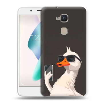 Силиконовый чехол на BQ Aquaris V Plus с принтом утка в очках