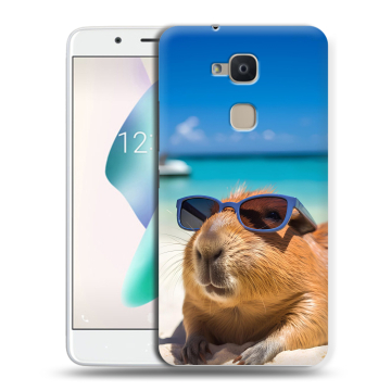 Силиконовый чехол на BQ Aquaris V Plus с принтом Капибара