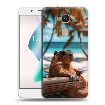 Силиконовый чехол на BQ Aquaris V Plus с принтом Капибара