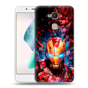 Силиконовый чехол на BQ Aquaris V Plus с принтом Железный человек Ironman