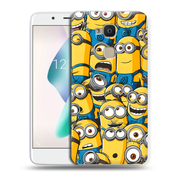 Силиконовый чехол на BQ Aquaris V Plus с принтом Миньоны