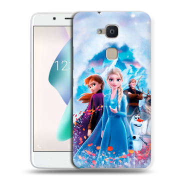 Силиконовый чехол на BQ Aquaris V Plus с принтом Холодное сердце Frozen