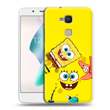 Силиконовый чехол на BQ Aquaris V Plus с принтом Спанч боб Спанчбоб