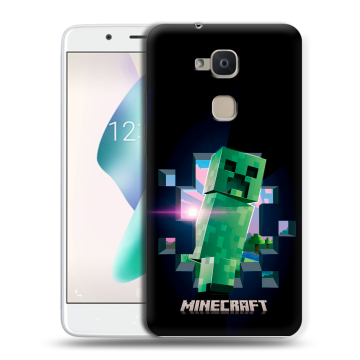 Силиконовый чехол на BQ Aquaris V Plus с принтом Майнкрафт Minecraft