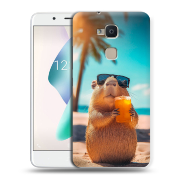 Силиконовый чехол на BQ Aquaris V Plus с принтом Капибара