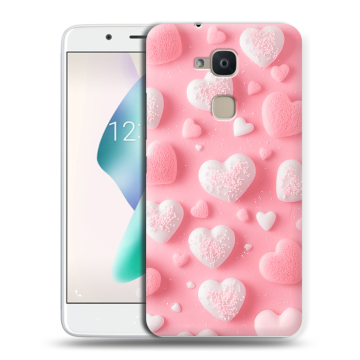Силиконовый чехол на BQ Aquaris V Plus с принтом Сердечки