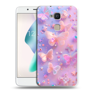 Силиконовый чехол на BQ Aquaris V Plus с принтом Бабочки