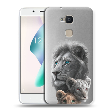 Силиконовый чехол на BQ Aquaris V Plus с принтом Львы