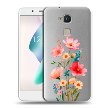 Силиконовый чехол на BQ Aquaris V Plus с принтом Цветы
