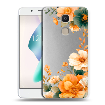 Силиконовый чехол на BQ Aquaris V Plus с принтом Цветы принт