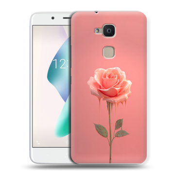 Силиконовый чехол на BQ Aquaris V Plus с принтом Розовая роза