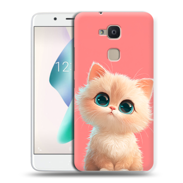 Силиконовый чехол на BQ Aquaris V Plus с принтом Розовый котенок