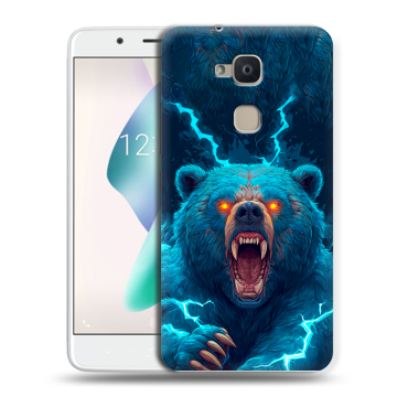 Силиконовый чехол на BQ Aquaris V Plus с принтом Медведь